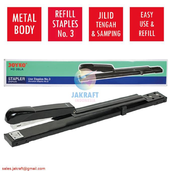 

STAPLER STAPLES HEKTER PANJANG JOYKO HD-35LA JILID TENGAH BUKU