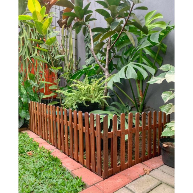 pagar rak kayu ulin tinggi 40cm