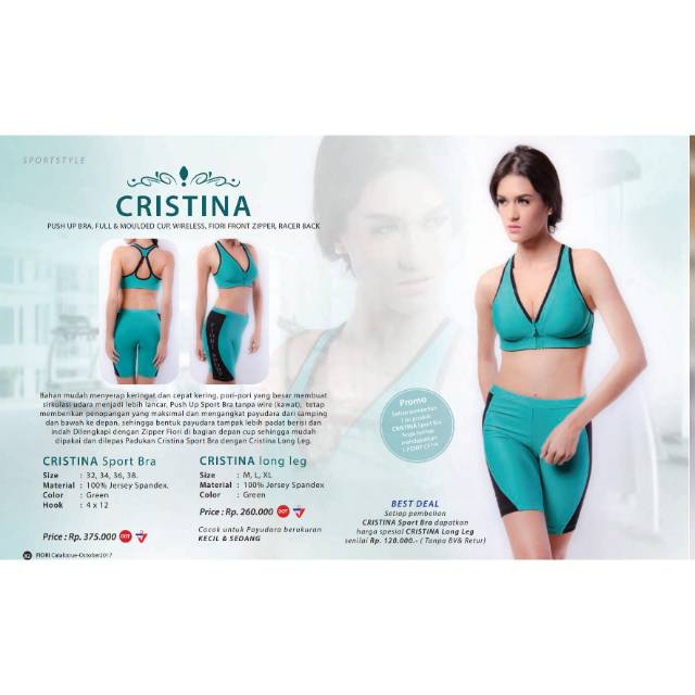 Pakaian dalam Fiori Cristina sport bra & Long leg