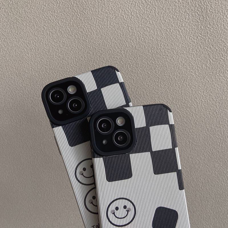 Soft Case Motif Garis Hitam Putih Untuk iPhone 7 8 Plus X XR SE 2020 XS Max 11 13 Pro Max