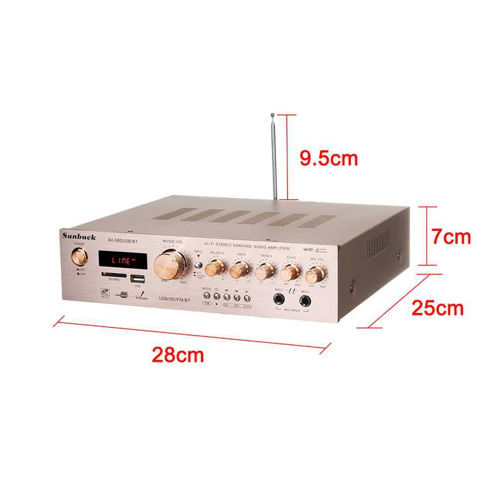 Bluetooth EQ Audio power Amplifier digital echo mixer Karaoke 5CH Home Theater Sunbuck 5CH 920W