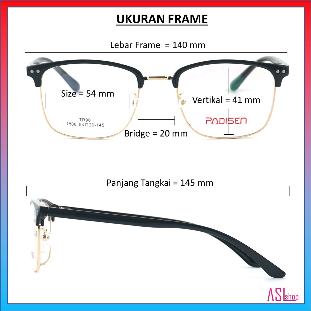 FRAME KACAMATA MINUS (PADISEN 1808) TR 90