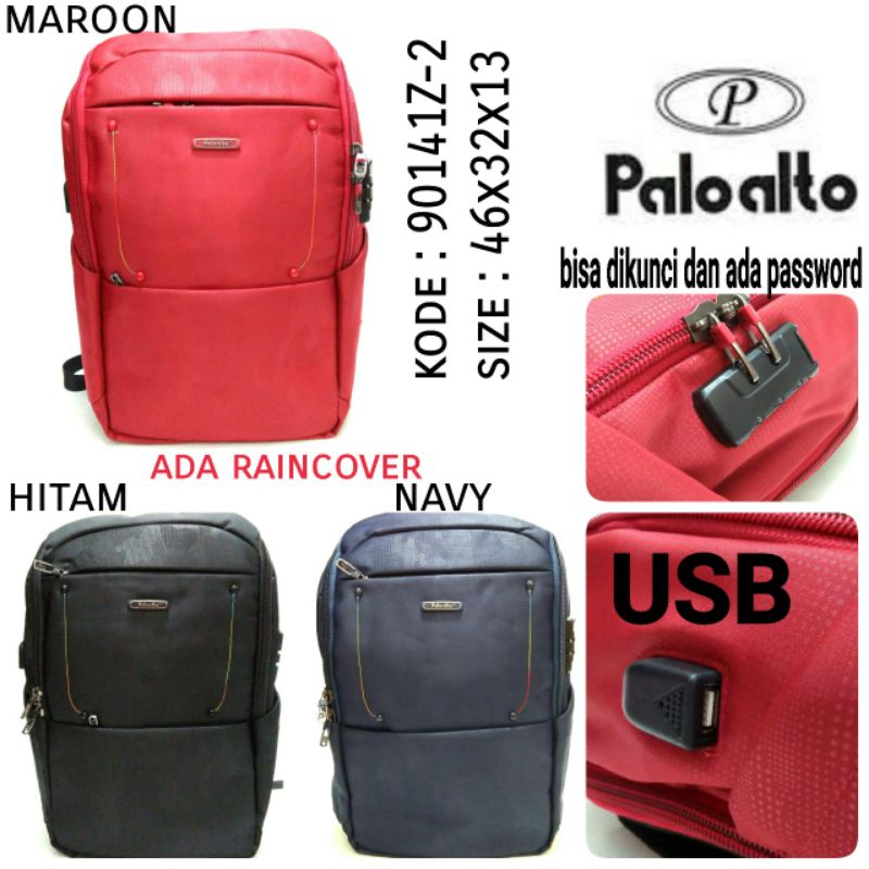 TAS RANSEL DEWASA COWOK PALOALTO  90141Z-2 3Warna Ada Raincover