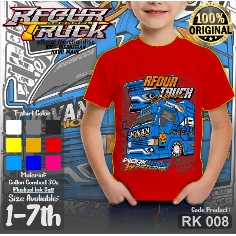 Fashion Anak Kaos Distro Anak T-Shirt Baju Anak Kaos Kecil Truck Mini