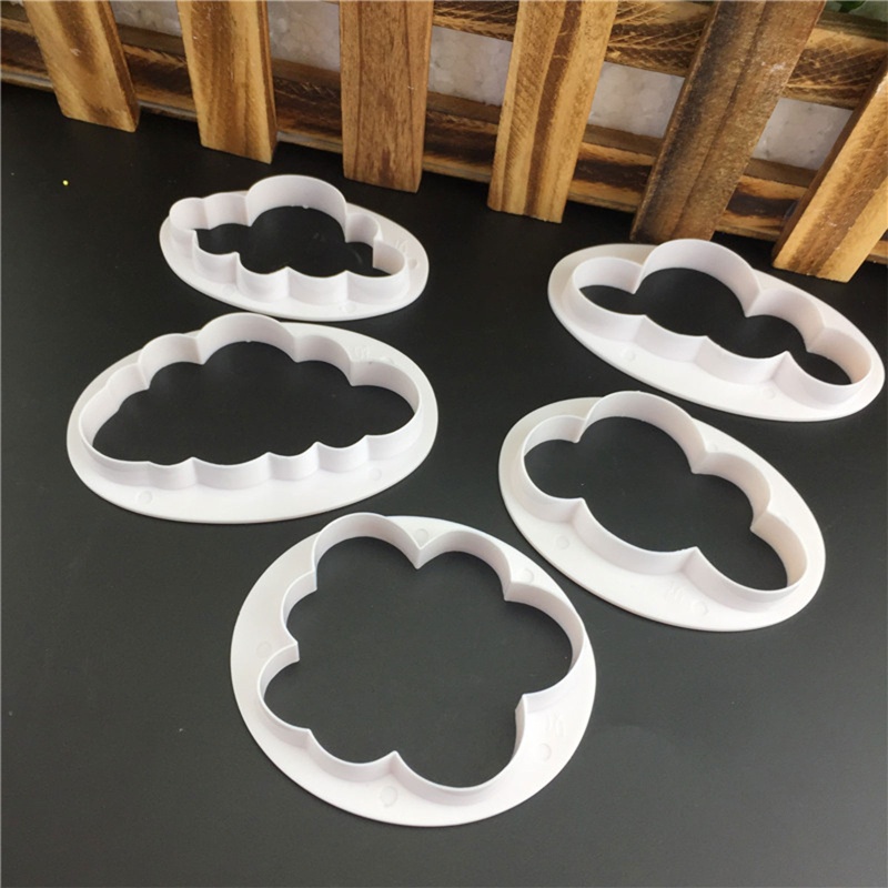 5 Pcs Cetakan Kue Bentuk Awan Bahan Plastik