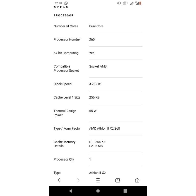 procesor athlon ii x2 260 3.2ghz