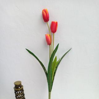 Bunga Tulip 3 Kuntum Artificial Vas Bunga Plastik Shabby Shopee Indonesia