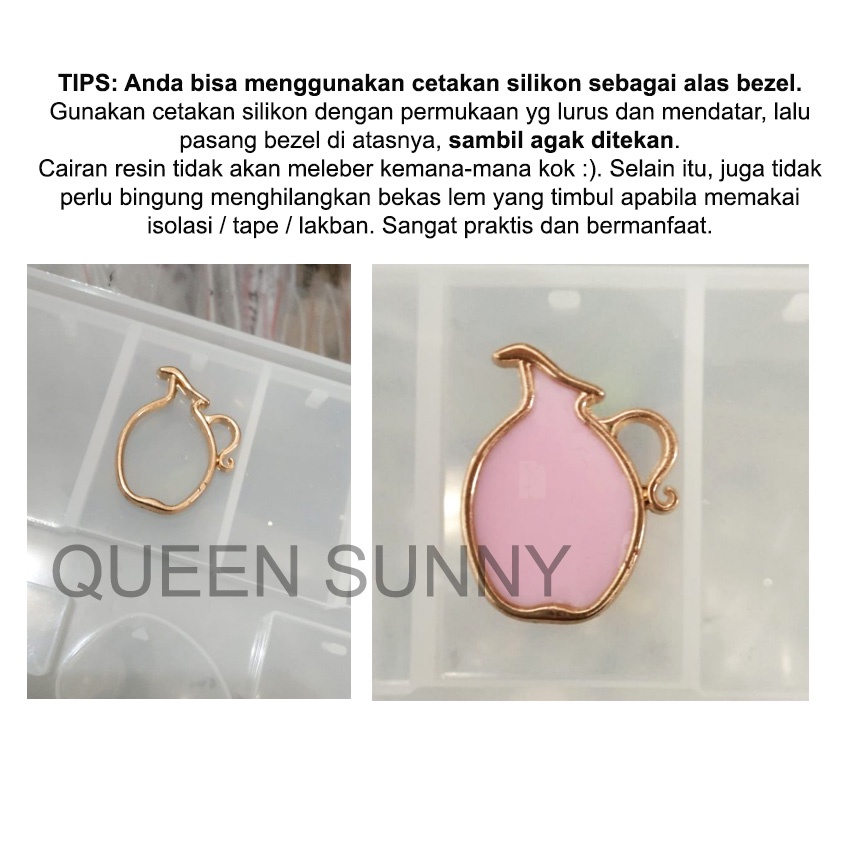 Cameo Blank Hati (LOVE) - Bezel Hati - Bingkai Resin Hati - Bahan Resin Clay - Charm Liontin Hati