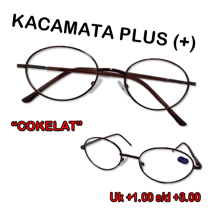 Kacamata Baca Plus (+) Untuk Pria Wantia Ukuran +1.00 s/d+3.00 Kaca mata Plus Reading Glasses Unisex