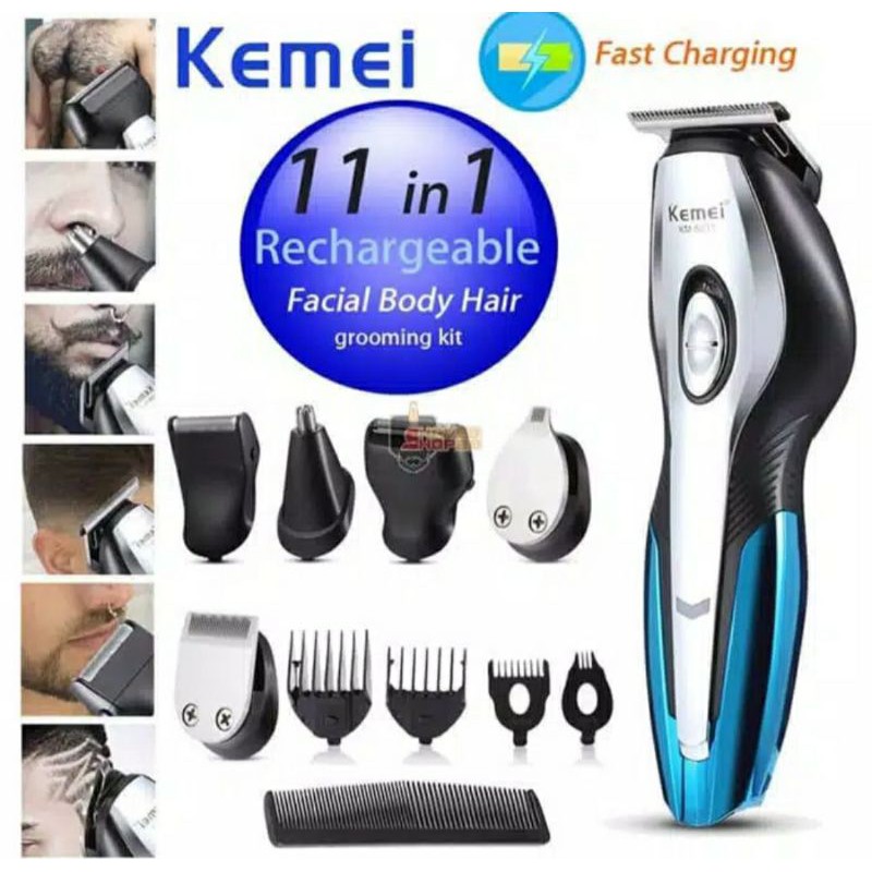 Alat Mesin Cukur Pangkas Rambut 11in1 Kemei Jenggot Kumis Pria Listrik Profesional Original Murah