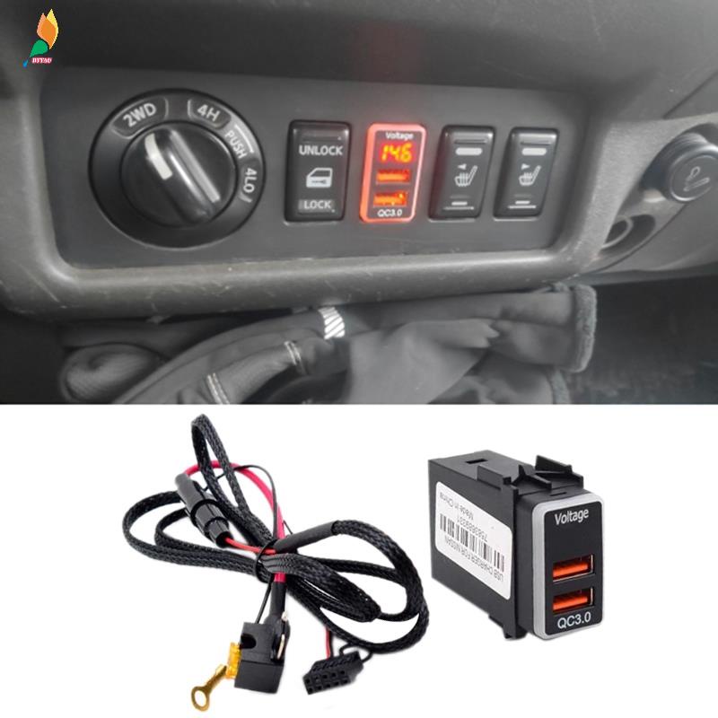 Charger Mobil USB QC3.0 Fast Charging Dengan Display Voltmeter Untuk Nissan Qashqai X-Trail