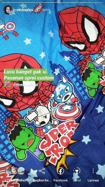 Kain Sprei Meteran Mv Marvel Superhero Star