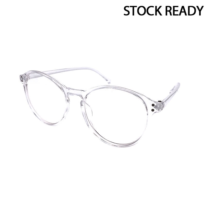 (JIUERBA)COD Fashion Korea Kacamata Bingkai Bulat Anti Cahaya Biru/Kacamata Sinar untuk Wanita/Pria Kacamata Tren-Jelas C4