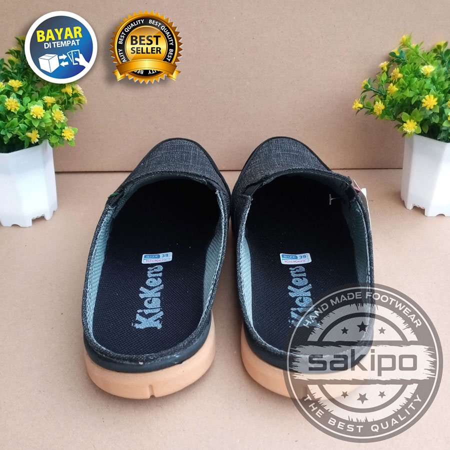 PROMO 9.9 !! SLOP KASUAL PRIA DEWASA SLIP ON WARNA HITAM 102 MURAH BERKUWALITAS SOL KARET TRENDI NYAMAN DIPAKAI / SEPATU SANTAI PRIA DEWASA / SEPATU KERJA LAPANGAN / SEPATU KERJA KANTORAN / SAKIPO