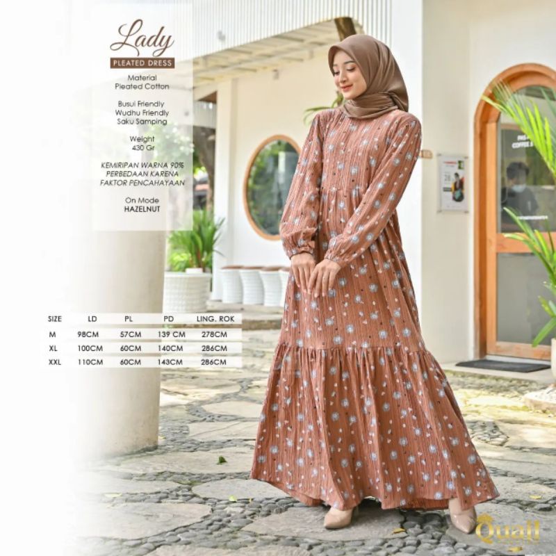 DRESS PLISKET KATUN QUAIL HIJAB LADY