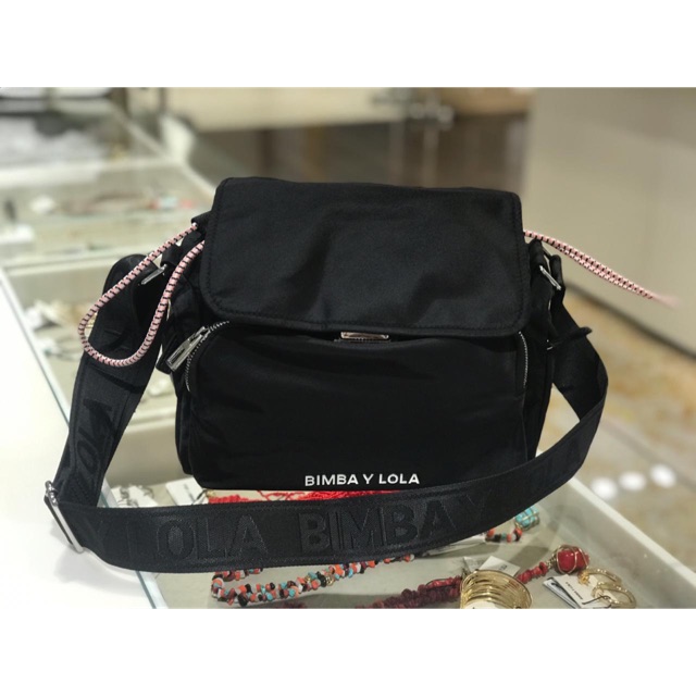 READY STOCK Bimba Y Lola tas selempang authentic parasut hitam black model baru crossbody serut