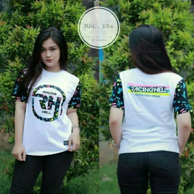 Kaos distro pria reglan RH putih