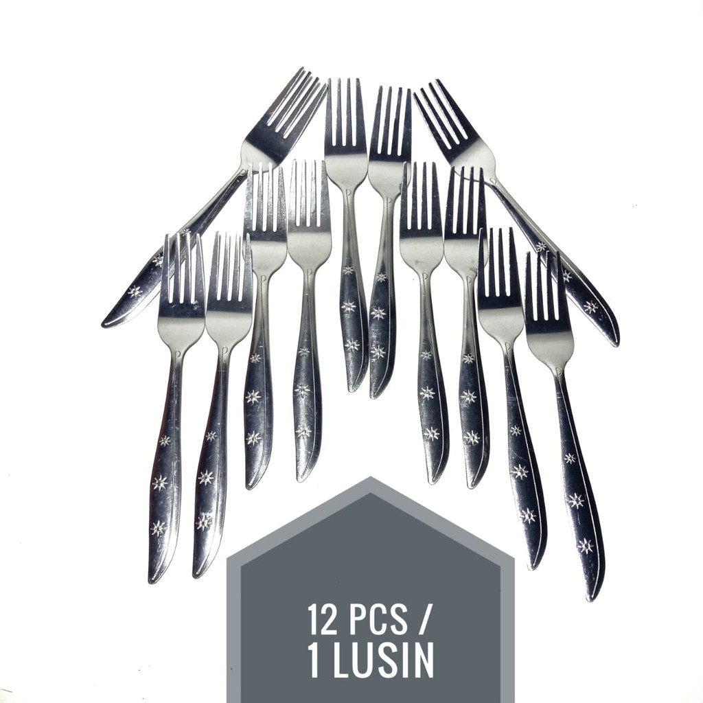 [ PROMO ] Garpu Makan Stainless 1 Lusin | Garpu Makan 12pcs | Garpu Makan Murah | Gapu Makan 1 Lusin