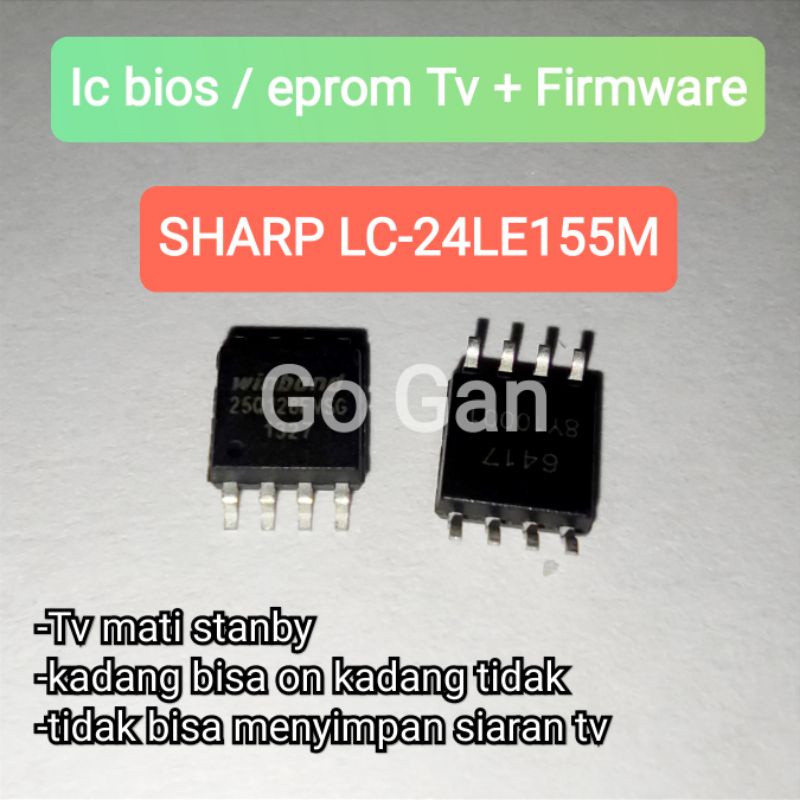 FIRMWARE TV SHARP LC-24LE155M + IC EPROM WIBOND 25QXXXX