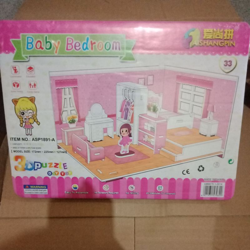 LYSASHOP - MAINAN EDUKASI ANAK PUZZLE 3D DIY BESAR/MELATIH MOTORIK KREATIFITAS KESABARAN IMAJINASI-Baby Bedroom