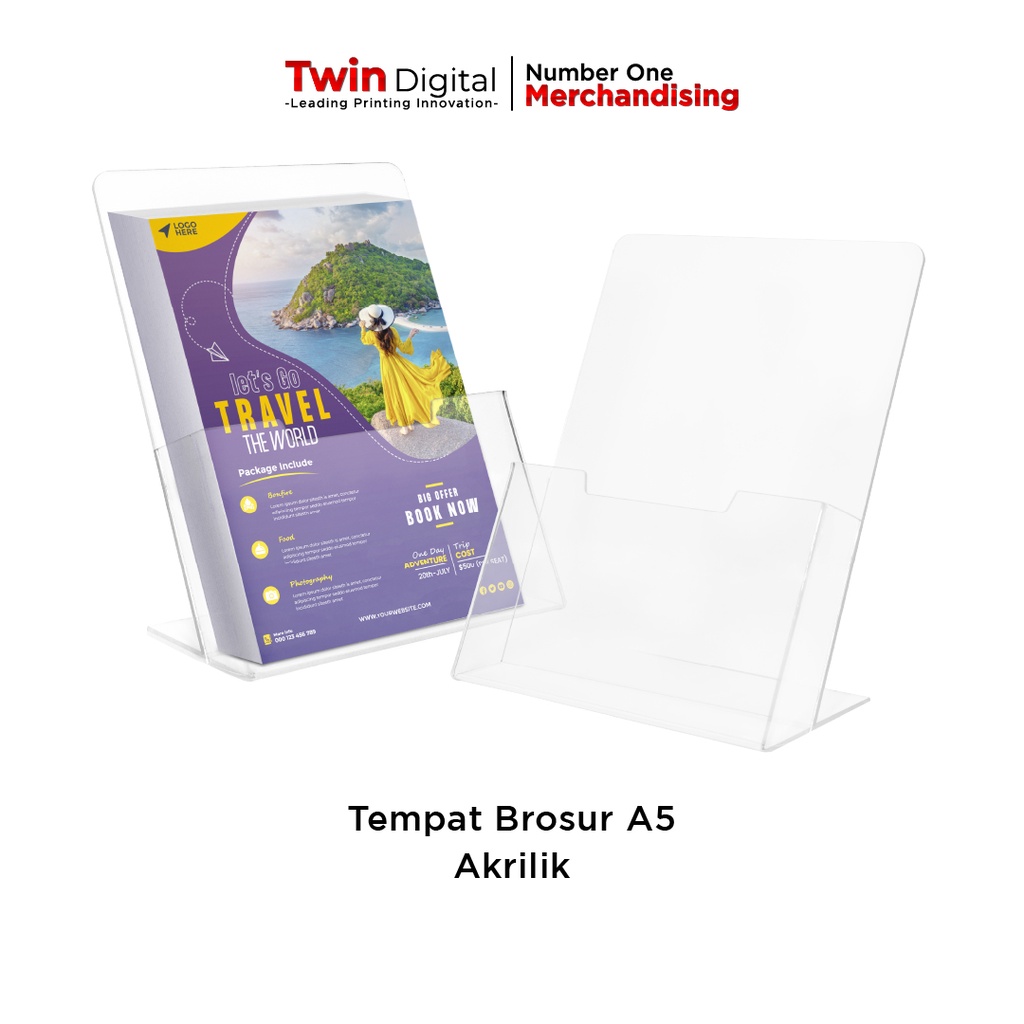 

Twindigital Brochure Holder Acrylic A5 - Tempat Brosur Akrilik