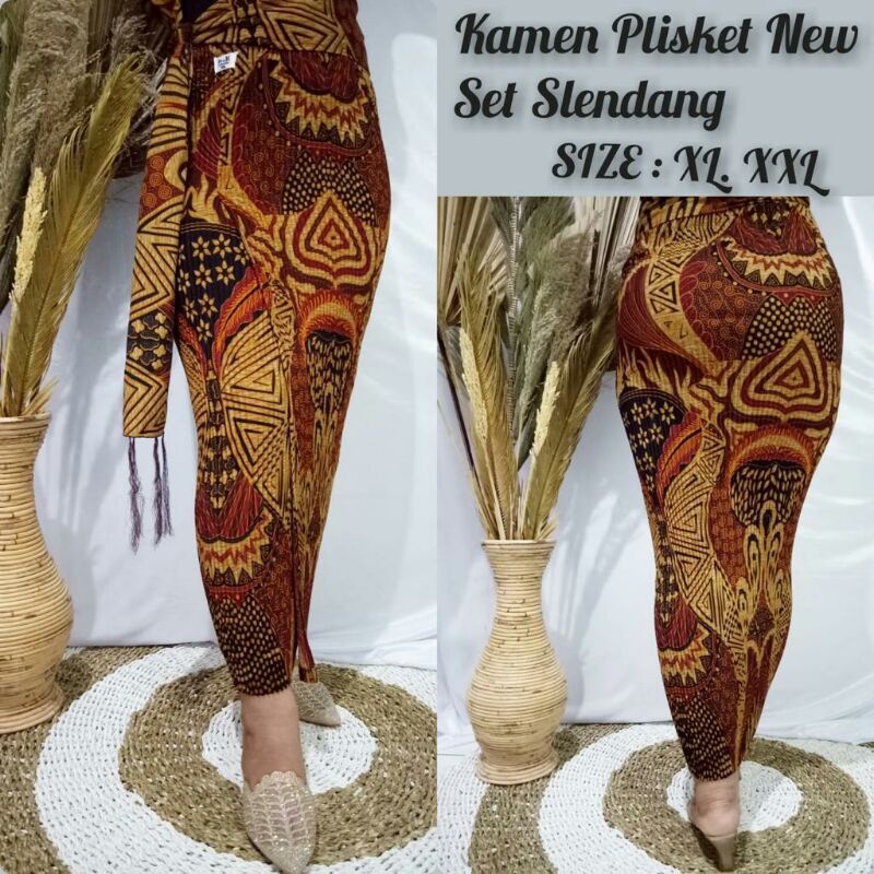 Kamen Jadi Plisket Set Selendang Sutra Dolby Model Baru