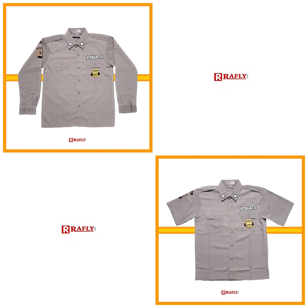 Baju Satpam Security PDH PDL SUS Warna Coklat Polisi - Seragam Satpam / Rafly Jaya