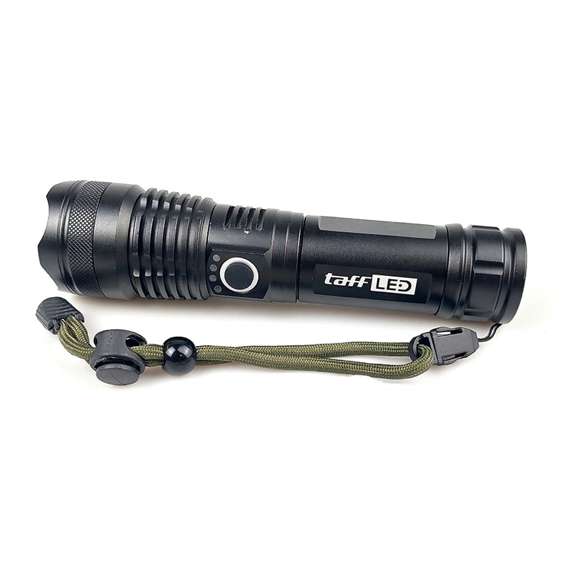 TaffLED Senter LED Long Range Zoom USB Rechargeable P50 - TG-S191 - Black