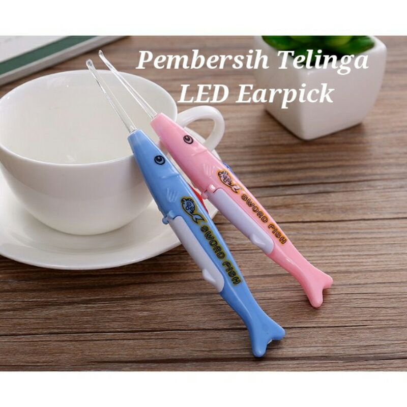 Pembersih Telinga Dilengkapi LED Earpick Dolphin