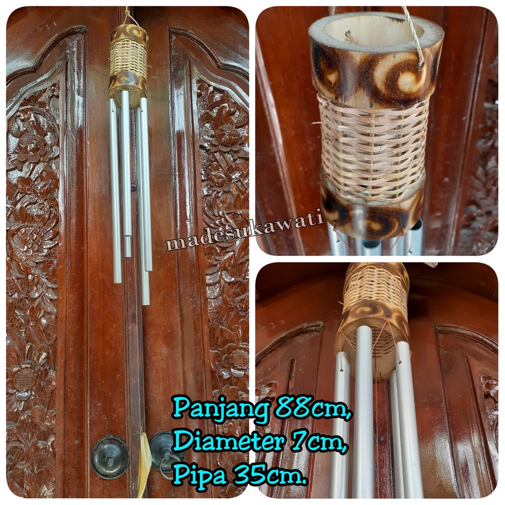 Lonceng bel krincingan wind chime bambu aluminium kerajinan tradisional