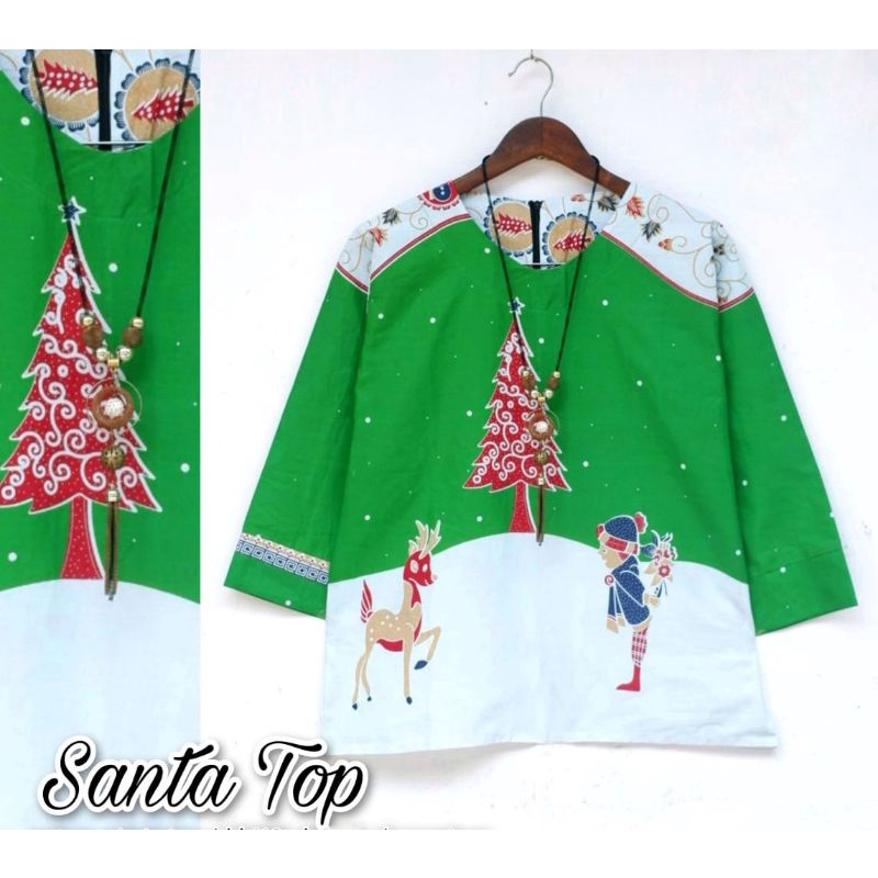 Blouse Santa Top | Baju Natal