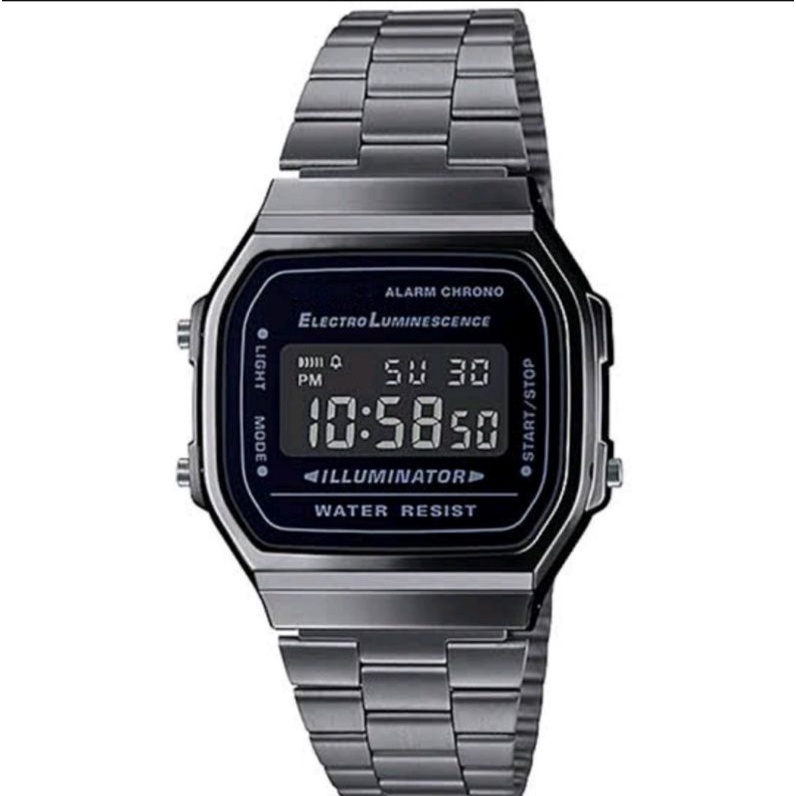 WBS JAM TANGAN DIGITAL MODEL CASIO LED 168 RANTAI PRIA / WANITA