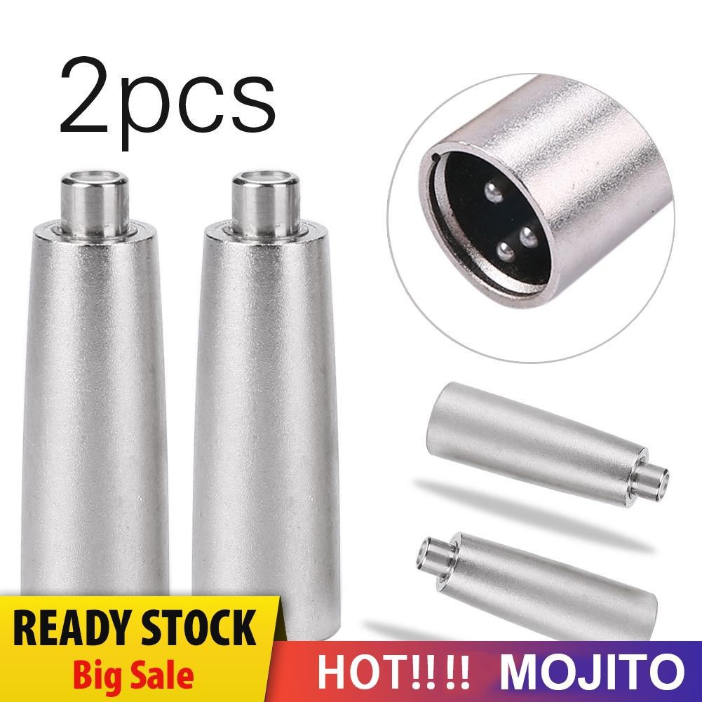 MOJITO 2pcs Metal XLR 3 Pin Male to RCA Female Audio Jack Adapter Plug Connector