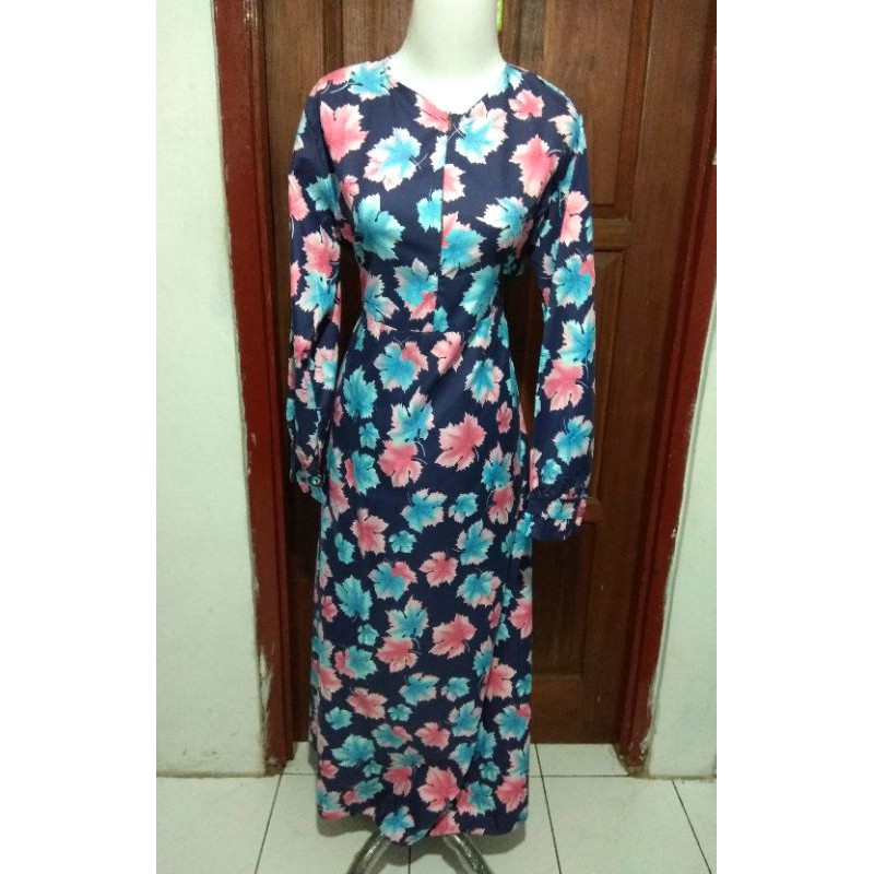 gamis motif bunga korea