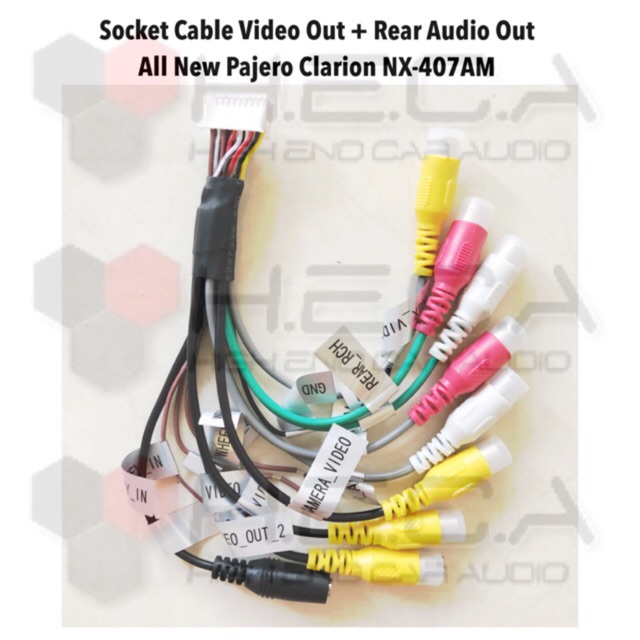 Socket Soket Kabel Video Out & Rear Audio Out Output Head Unit Clarion NX-407AM New Pajero 2017