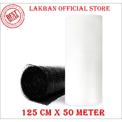 BUBBLE WRAP 125CM X 50 METER - White and Black