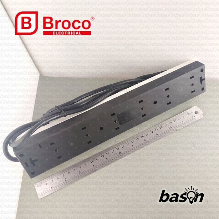 BROCO 15360 KP - Stop Kontak 6 Lubang 16A Arde , Kabel 1.5 meter &amp; CP