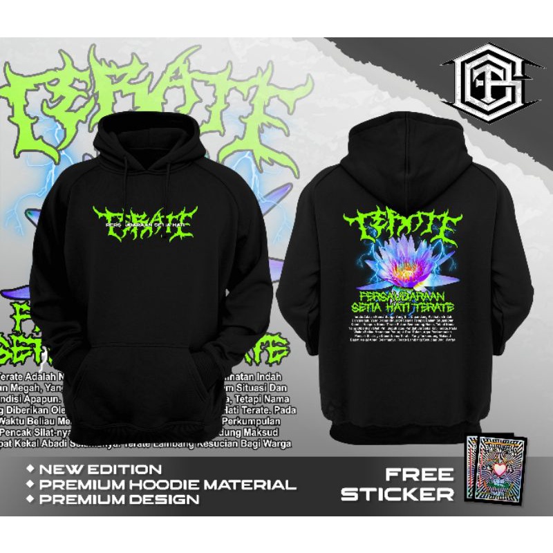 Hoodie Terate Motif Bunga FREE STIKER