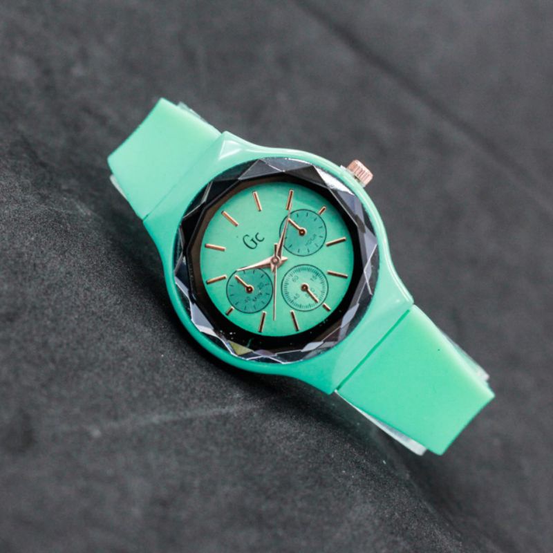 JAM TANGAN WANITA CEWEK FASHION GC SILICONE RUBBER WARNA MURAH