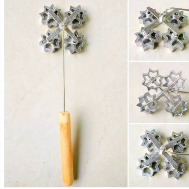 Cetakan kembang goyang mini gandeng 4