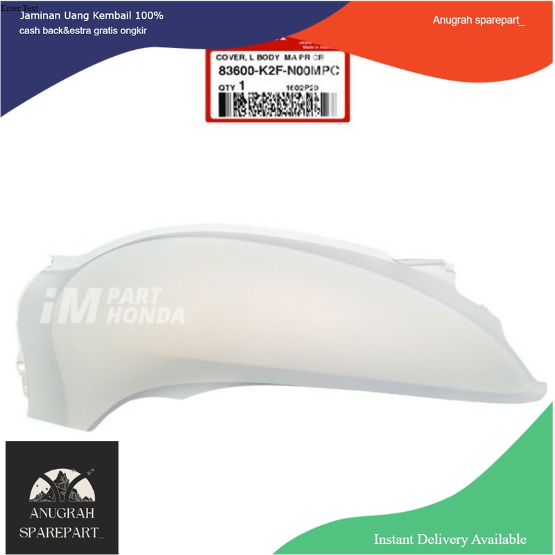 Cover body belakang sebelah kiri scoopy 2020-2021 warna putih doff