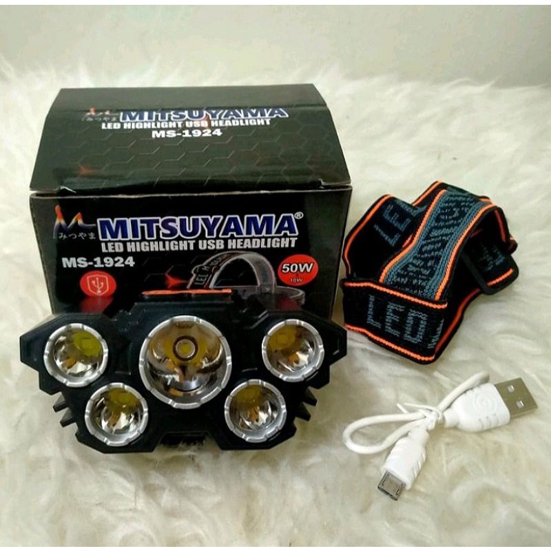 Senter Sepeda Gunung Outdoor / Headlamp USB Reachargeable