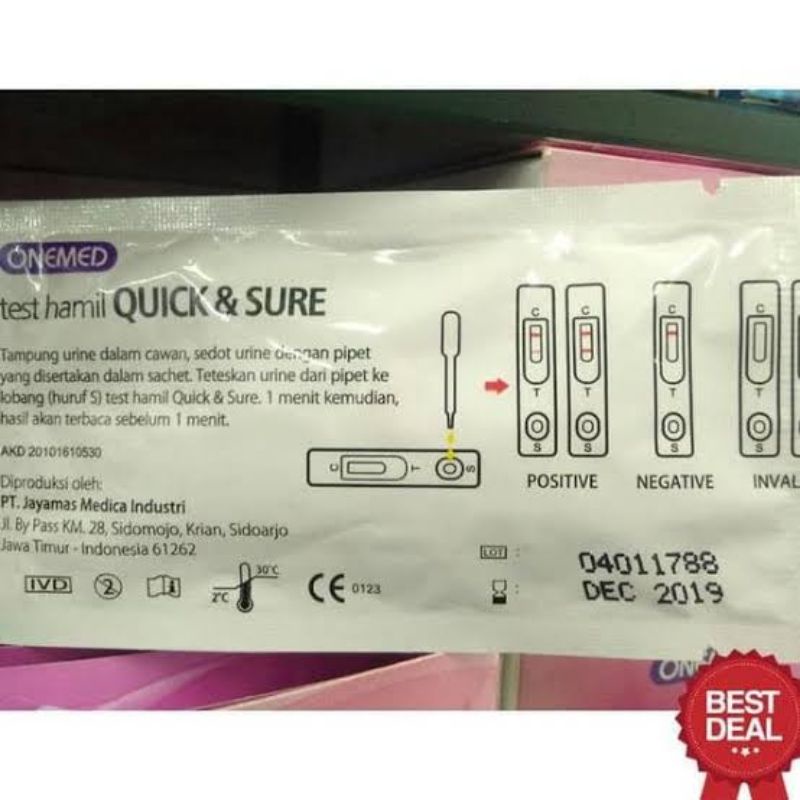 Tespek Testpack Stick Hamil HCG Onemed Quick &amp; Sure