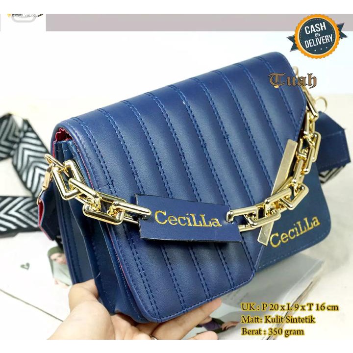 mg tas selempang wanita belah samping rantai gold