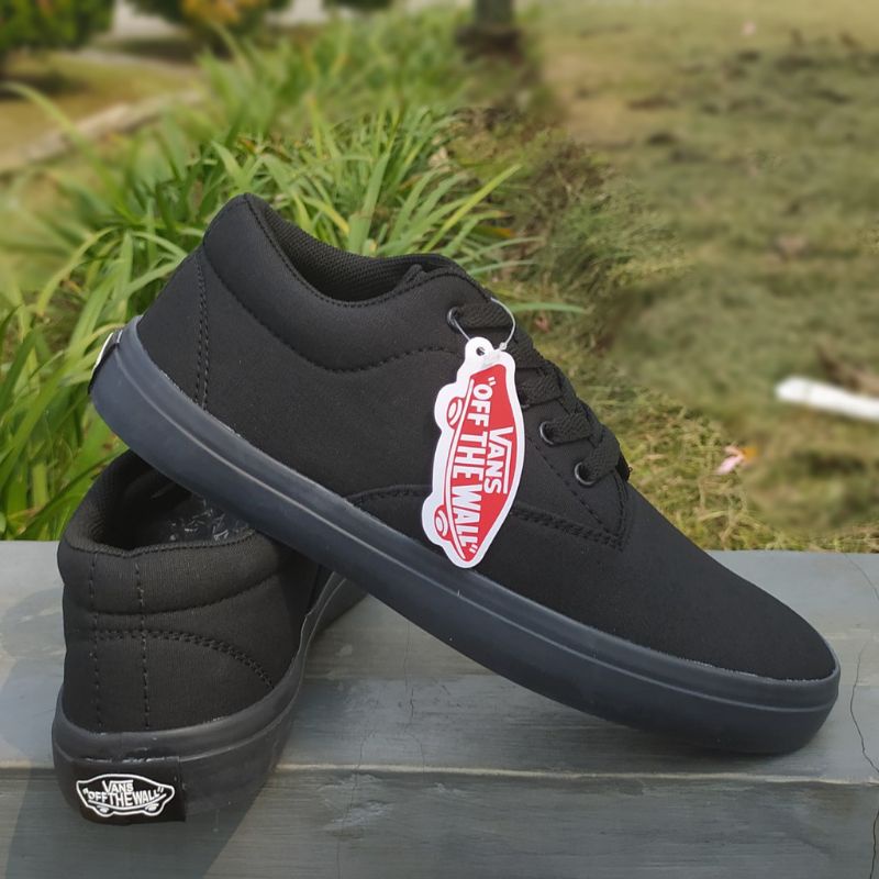 SEPATU VANS AUTHENTIC ERA FULL BLACK HITAM POLOS