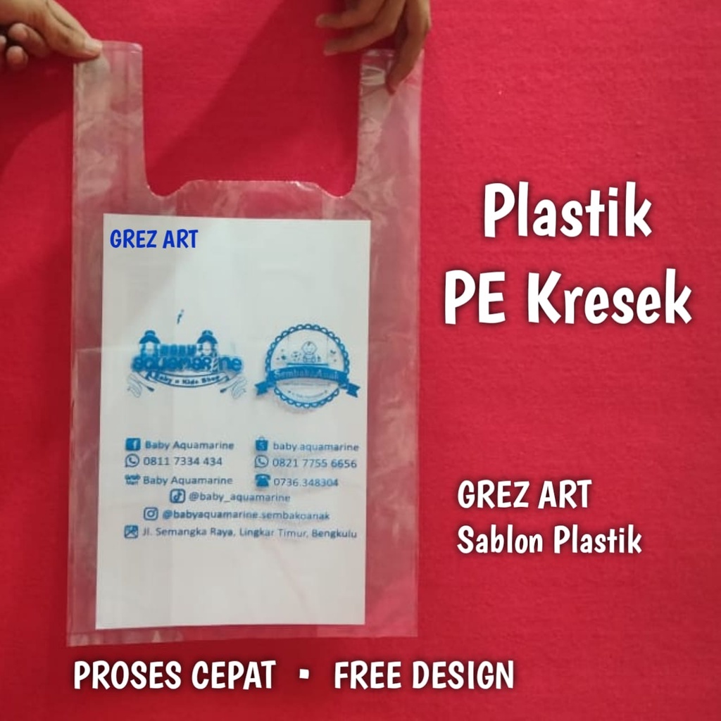 Sablon Plastik PE Kresek Bening 30x54  FREE DESIGN