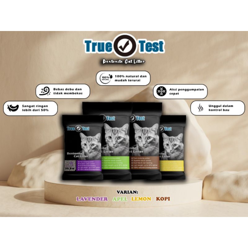 pasir kucing pasir true test 5lt gumpal wangi pasir import