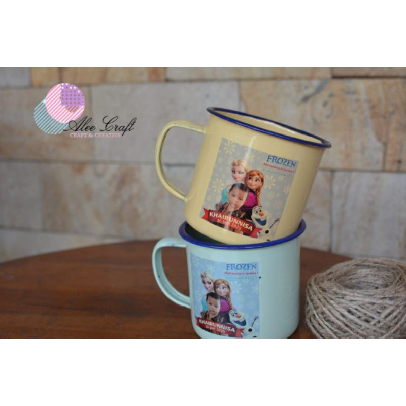 souvenir Pernikahan Mug enamel 8cm Custom Murah