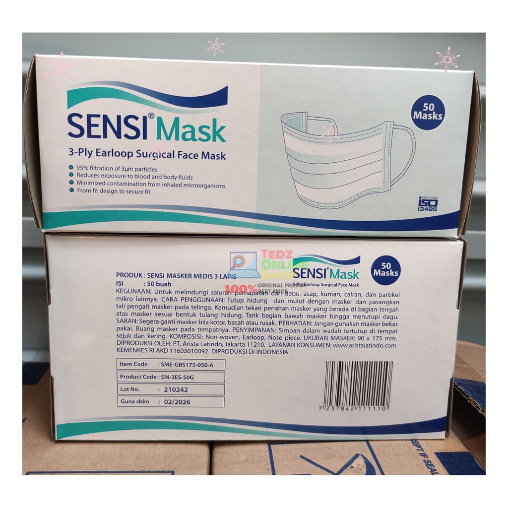 Sensi Masker Isi 50 3ply Earloop