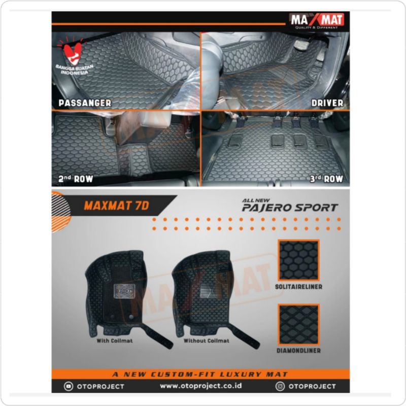 Karpet Mobil Pajero New 2018 UP 7D + Coil Mate Maxmat
